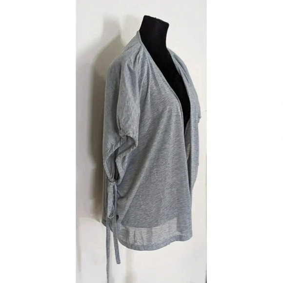 Jenni Women's Drawstring-Arm Kimono Topper Gray O/S (MSRP $60) - Picture 3 of 4